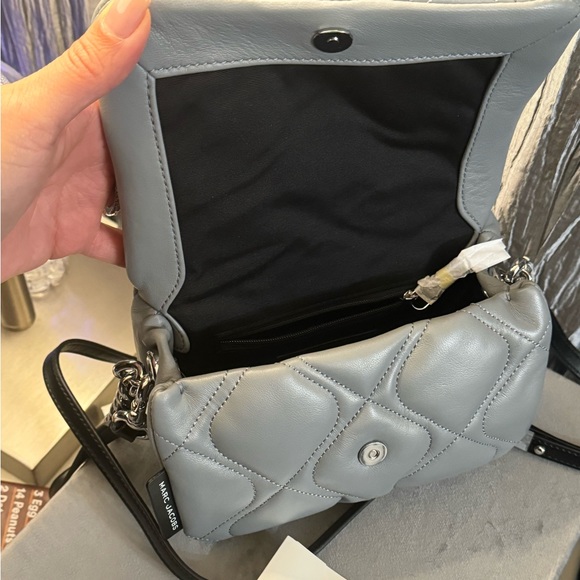 NEW Marc Jacobs Small Rock Grey Quilted Smooth Leather Shoulder Crossbody Bag - Picture 5 of 10